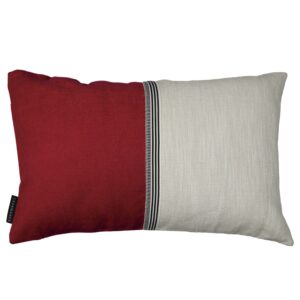 Casamance Rime Cushion - Garnet|Grey