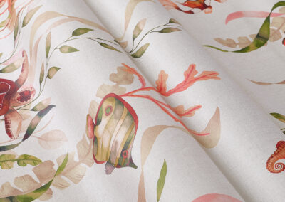 Ocean Oilcloth – Coral Red (Sample)