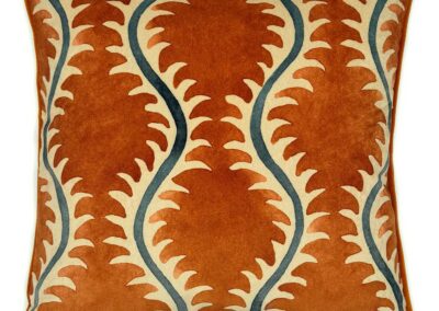 Helter Skelter Velvet Cushion – Paprika