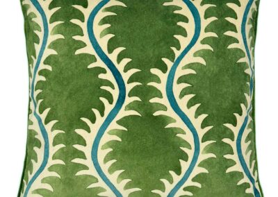 Helter Skelter Velvet Cushion – Grass