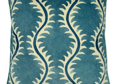 Helter Skelter Velvet Cushion – Ocean