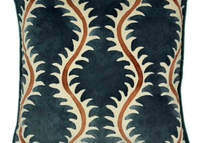 Helter Skelter Velvet Cushion – Ink