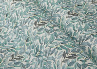 Willow Leaf Oilcloth – Ice Blue (Sample)