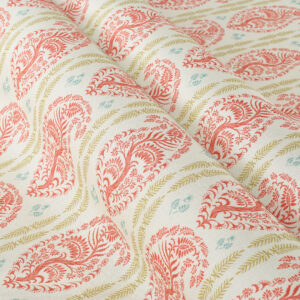 Bell House Collection Estella Stripe II Fabric - Coral|Ochre