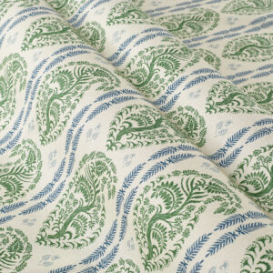 Bell House Collection Estella Stripe II Fabric - Green|Indigo