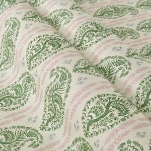 Bell House Collection Estella Stripe II Fabric - Green|Pink