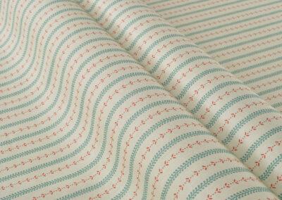 Anmer Leaf Stripe – Coral|Eau de Nil
