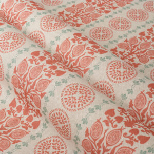 Bell House Collection Upsala Stripe II Fabric - Coral|Eau De Nil