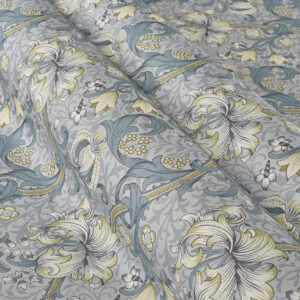 William Morris by Clarke & Clarke Golden Lily Fabric - Slate|Dove