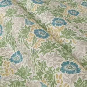 William Morris by Clarke & Clarke Mallow Fabric - Apple|Linen