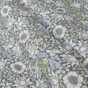 William Morris by Clarke & Clarke Mallow Fabric - Slate|Dove