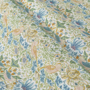 William Morris by Clarke & Clarke Strawberry Thief Fabric - Apple|Blush