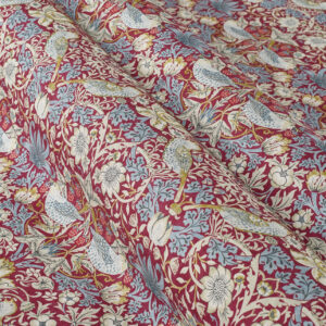 William Morris by Clarke & Clarke Strawberry Thief Fabric - Plum