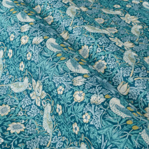 William Morris by Clarke & Clarke Strawberry Thief Fabric - Teal